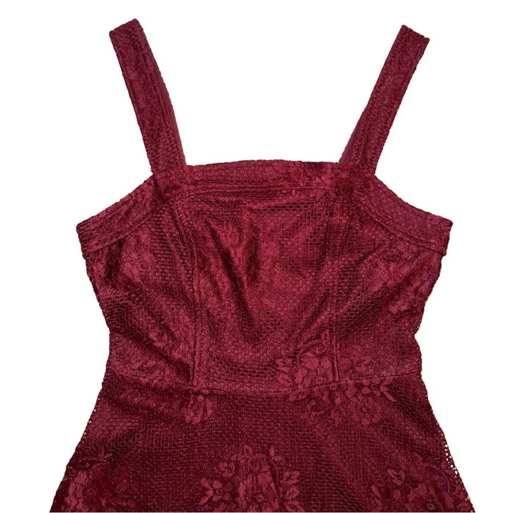 SPEECHLESS Nordstrom Maroon Lace Fit & Flare Mini Dress Juniors M - Picture 2 of 6